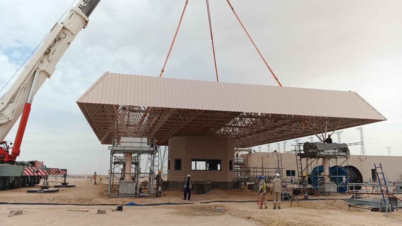 Triocon space frame sunshade for Saudi Aramco Jafurah Gas Compression Plant, Saudi Arabia