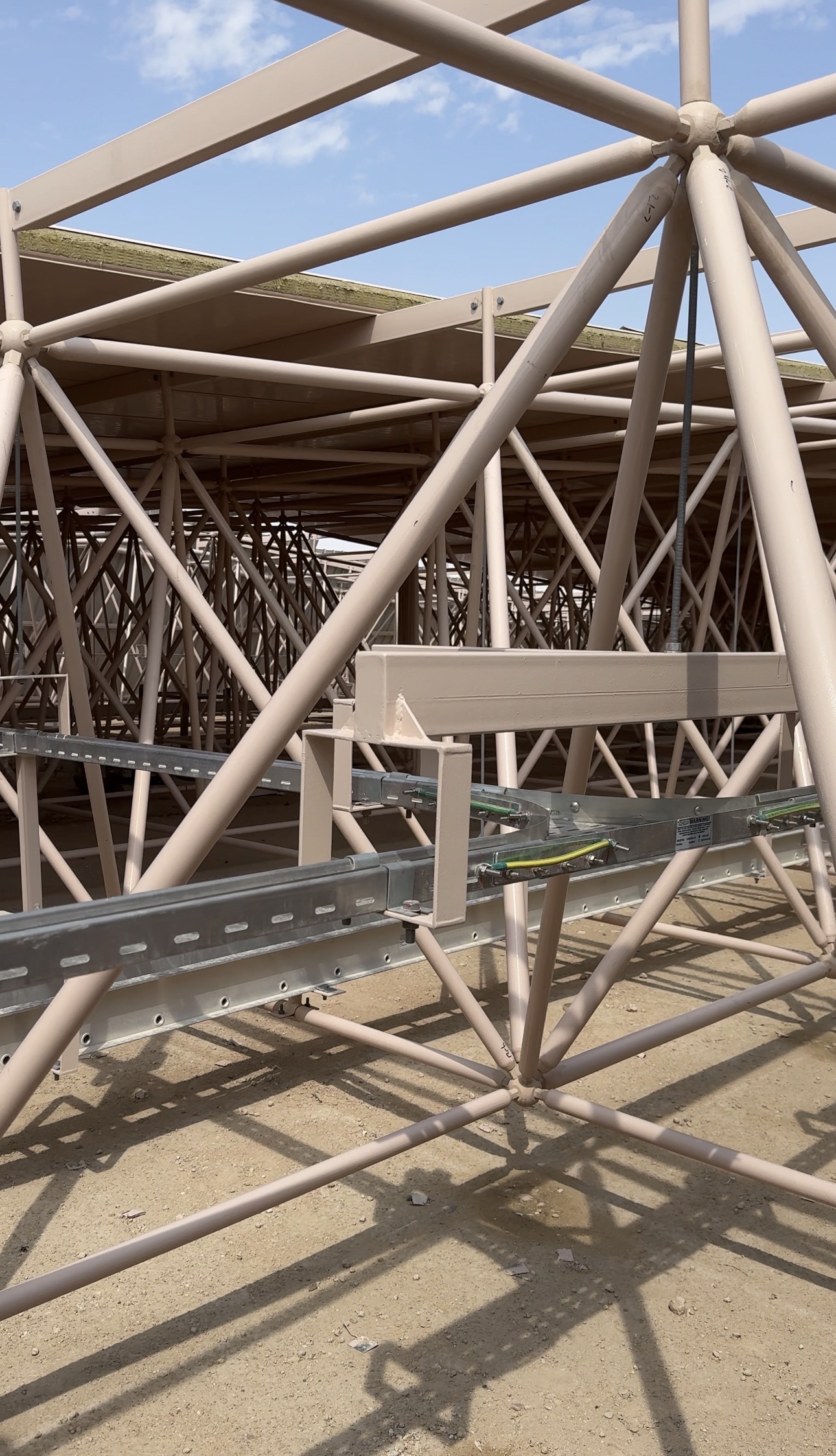 Triocon space frame sunshade for Saudi Aramco Jafurah Gas Compression Plant, Saudi Arabia