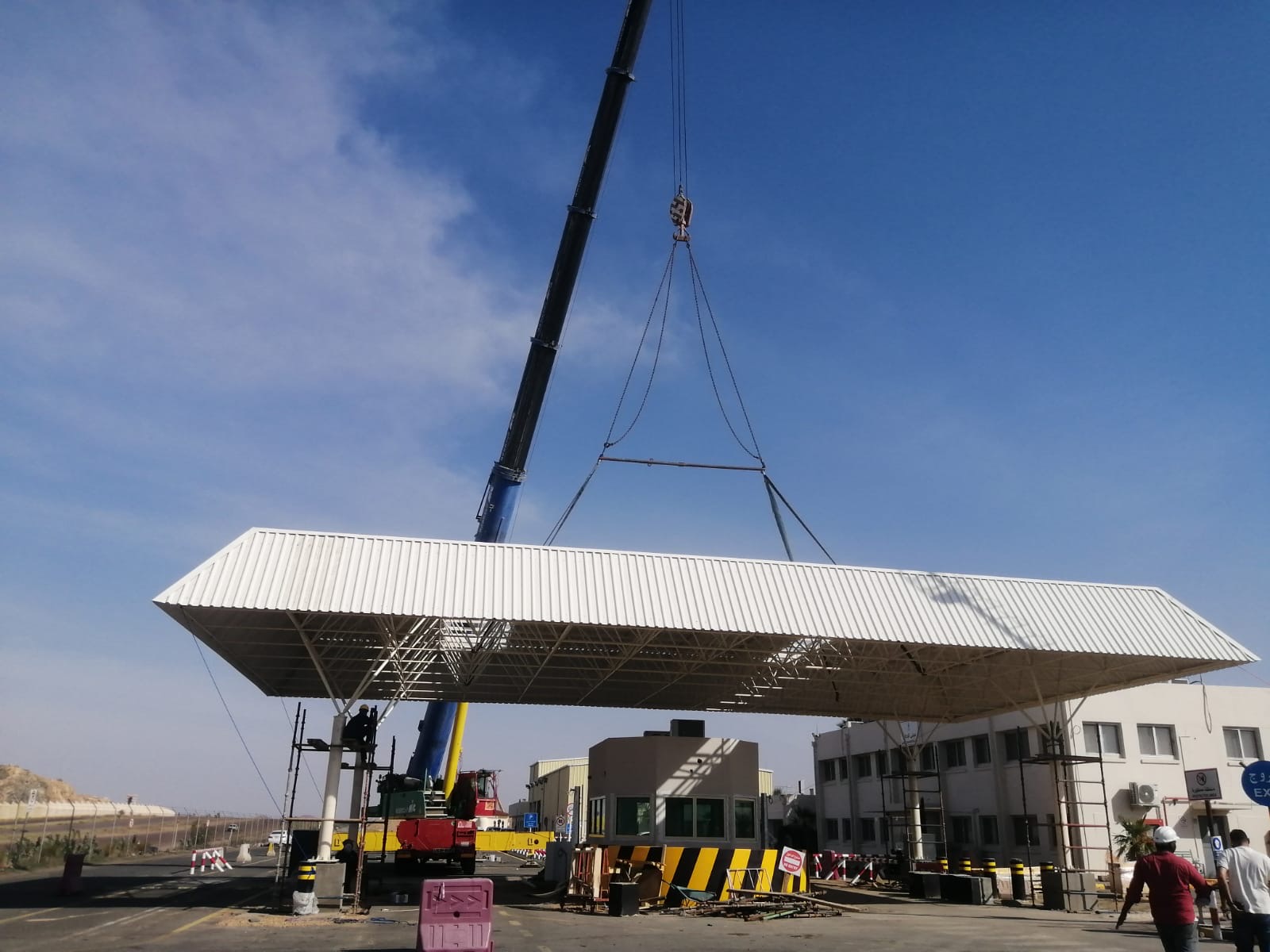 Completed GASCO security gate house space frame sunshade