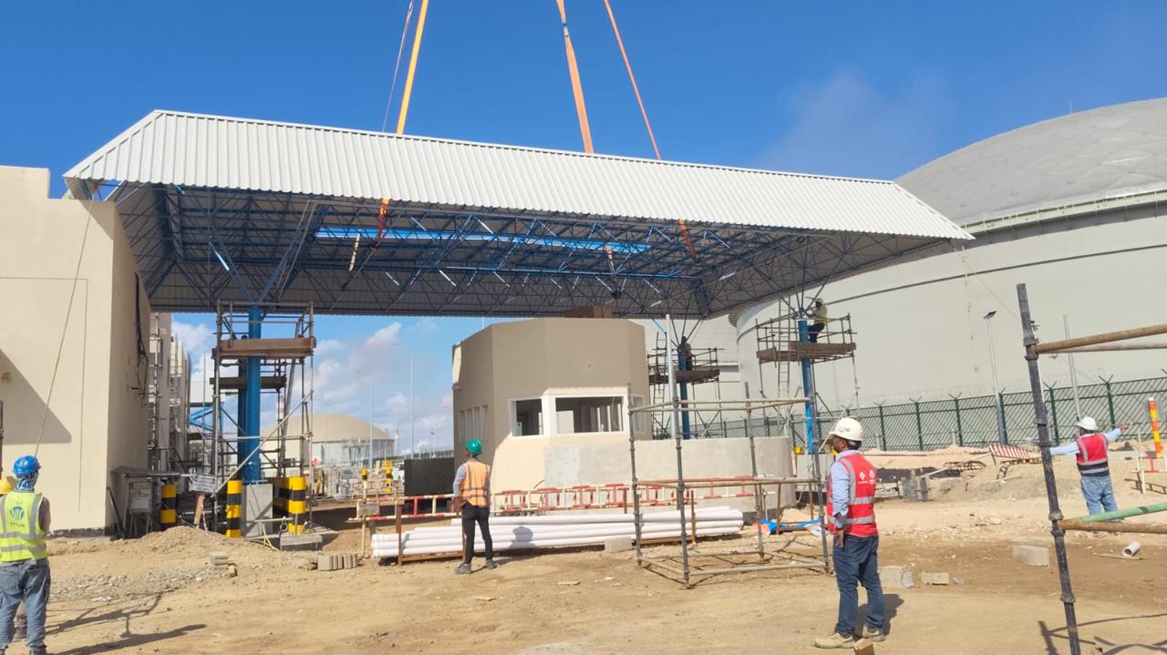 Triocon space frame sunshade for Rabigh IWP desalination plant, Saudi Arabia