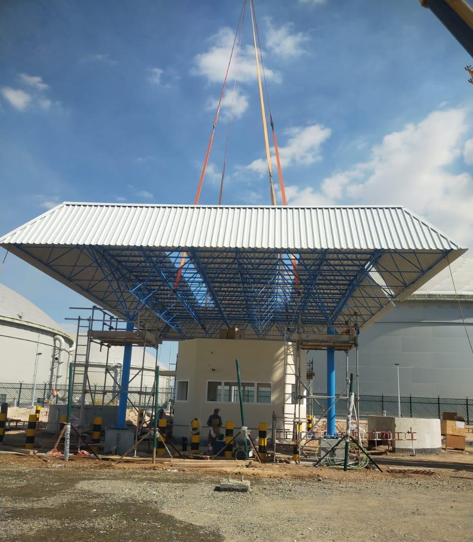 Triocon space frame sunshade for Rabigh IWP desalination plant, Saudi Arabia