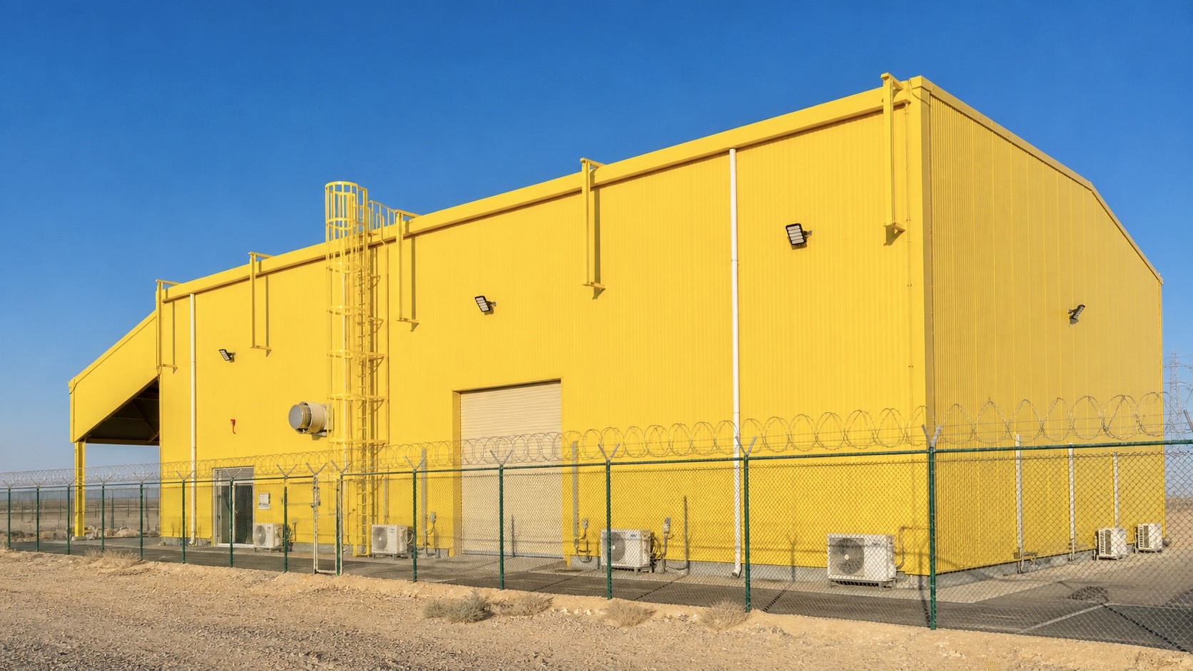 Column-free warehouse space frame roof, Tabarjal