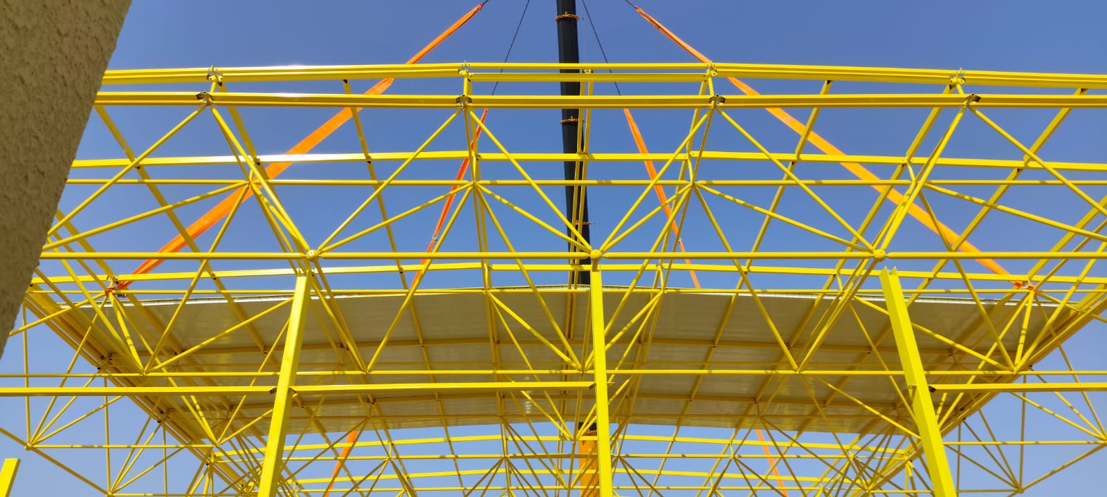 Warehouse space frame under construction, Tabarjal