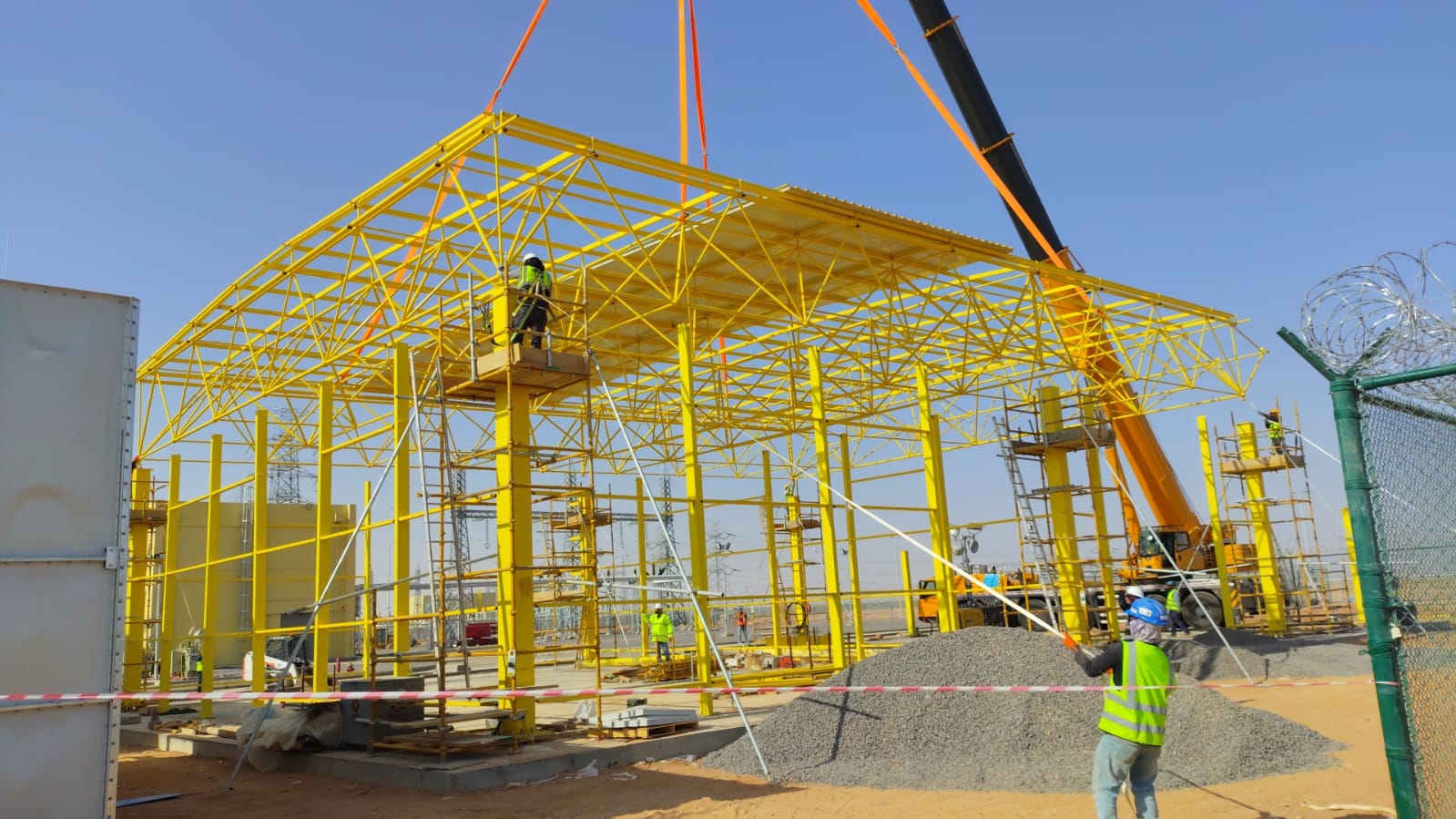 Space frame warehouse detail, Tabarjal solar plant